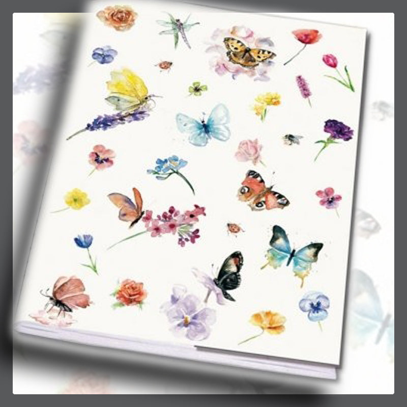 Τετράδιο Α5 καρφίτσα - Πεταλούδες/Λουλούδια