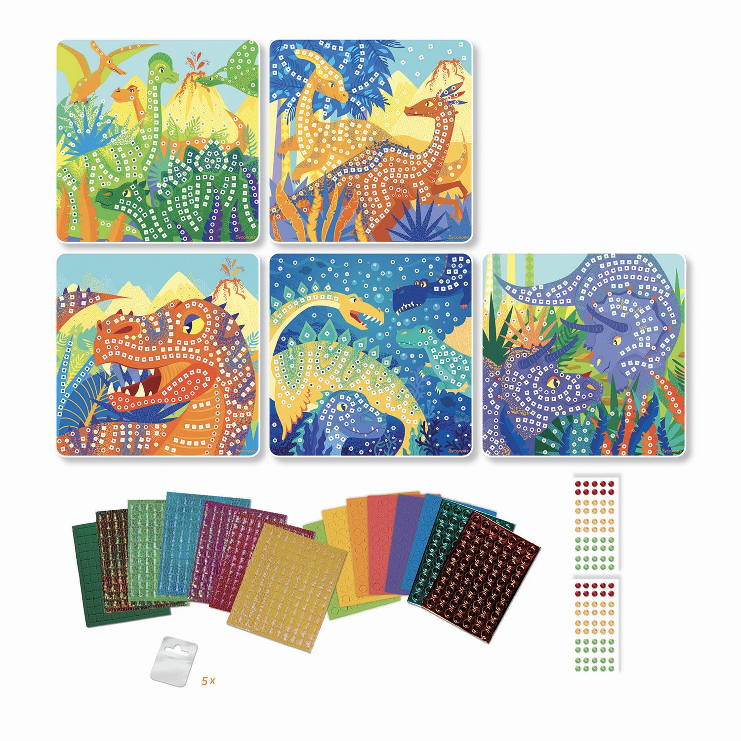Μωσαϊκό με 5 κάρτες "Δεινόσαυροι"