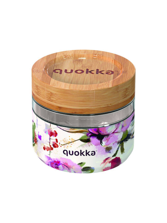 Δοχείο φαγητού γυάλινο με σιλικόνη 500ml - Deli Dark Flowers