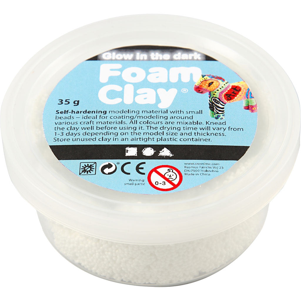 Foam clay άσπρο φωσφοριζέ, 35 γρ.