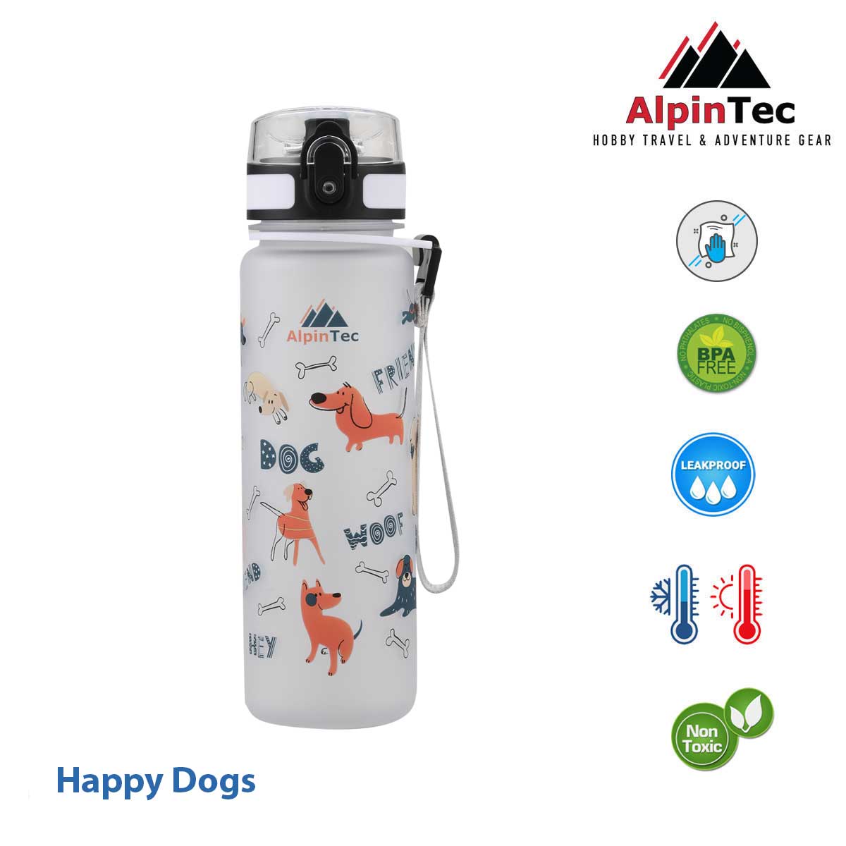 Παγούρι White 500 ml "Happy dogs"