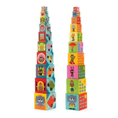 Djeco Κύβοι με σχέδια και αριθμούς οχήματα hello kids Hellas | hellokids.gr