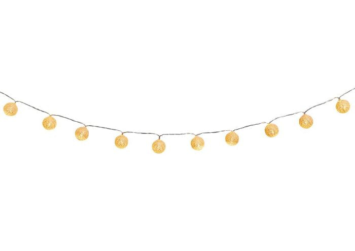 Χριστουγεννιάτικη γιρλάντα με φωτάκια μπάλες με glitter