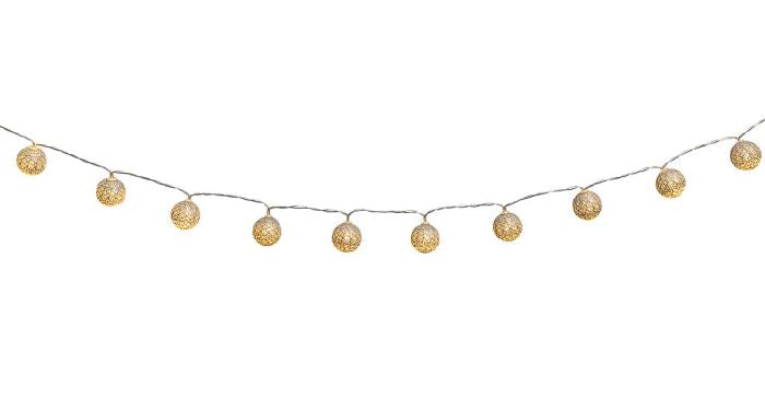 Χριστουγεννιάτικη γιρλάντα με φωτάκια μπάλες με glitter