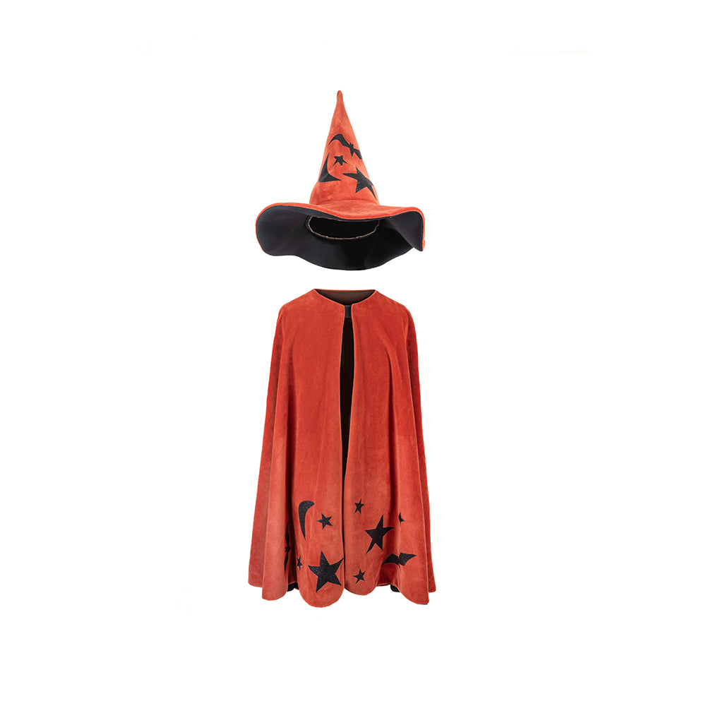 Αποκριάτικη κάπα πορτοκαλί με καπέλο "Halloween"