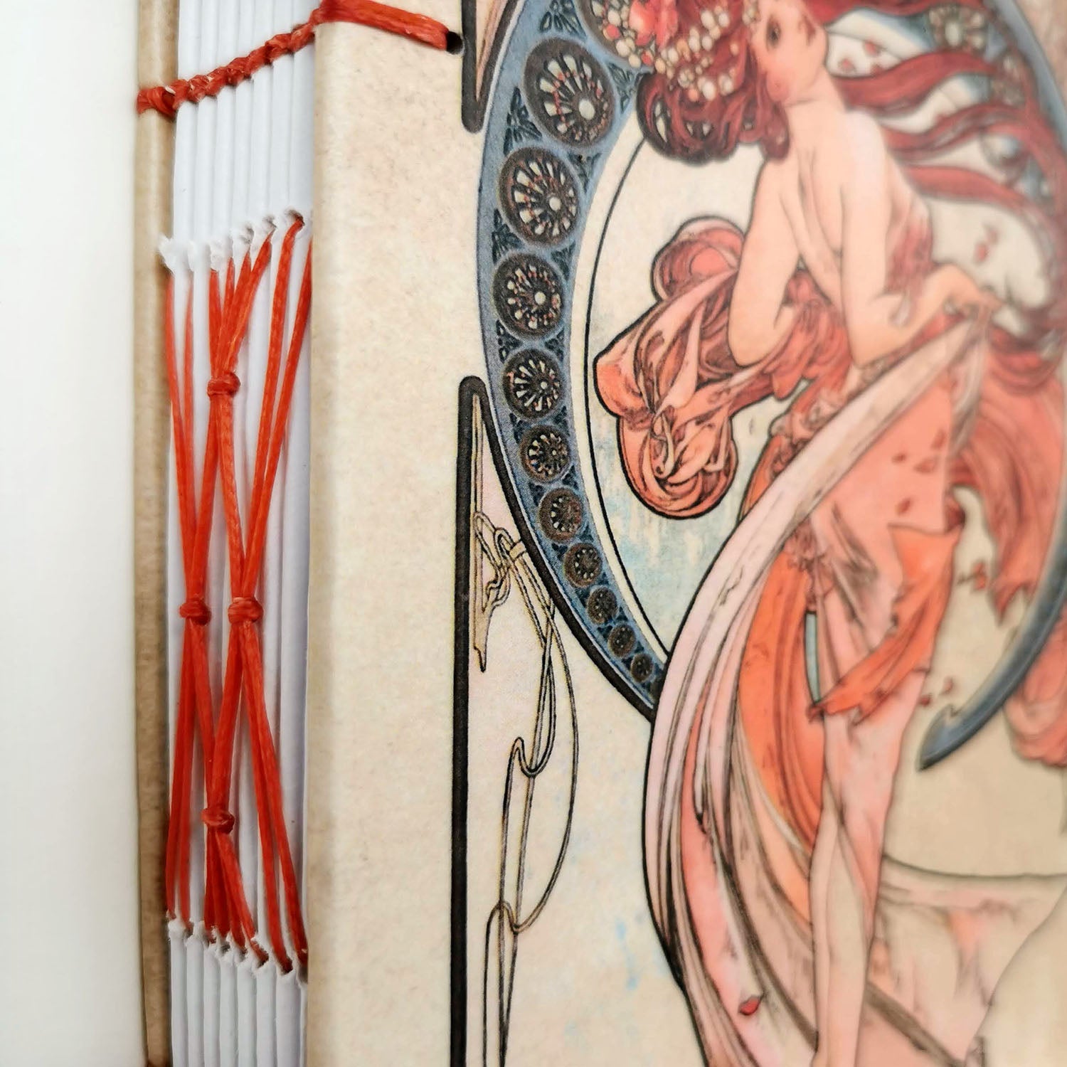 Χειροποίητo Σημειωματάριo με Βυζαντινή Βιβλιοδεσία - Alfons Mucha - Dance