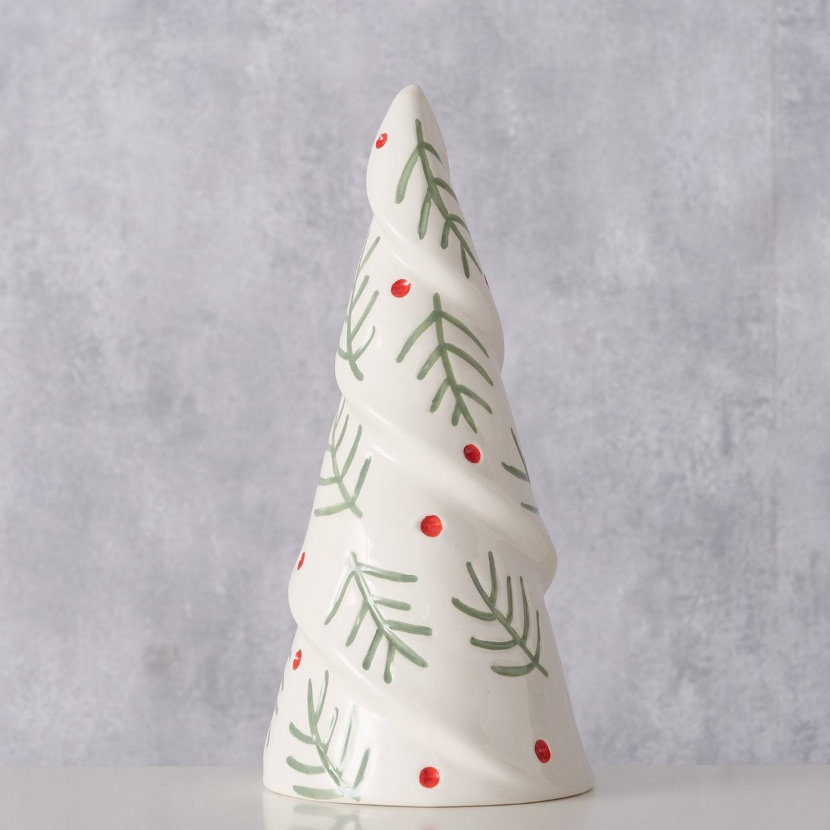 Δέντρο λευκό κεραμικό με γκι και κλαδιά Lorna (21εκ.)