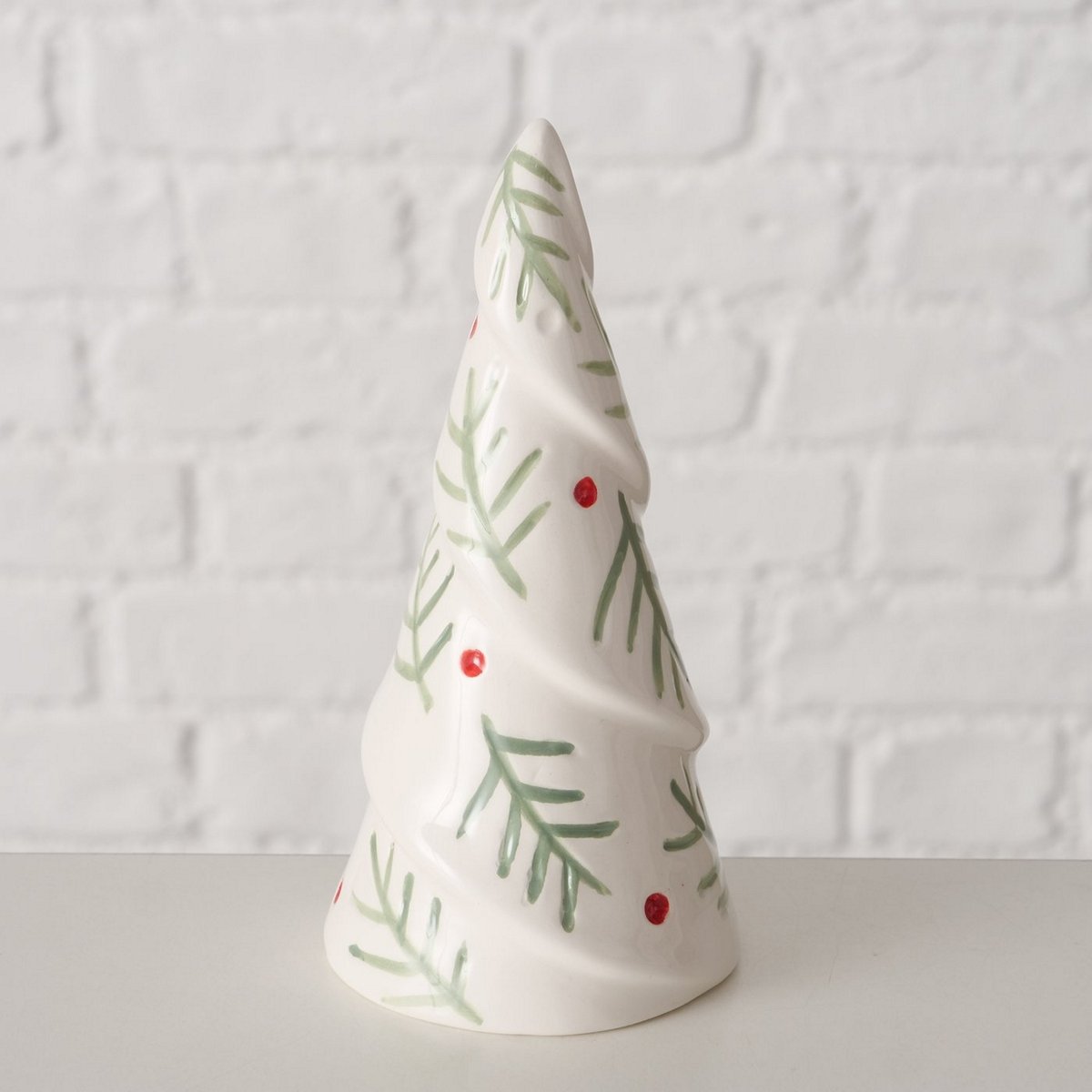 Δέντρο λευκό κεραμικό με γκι και κλαδιά Lorna (13εκ.)