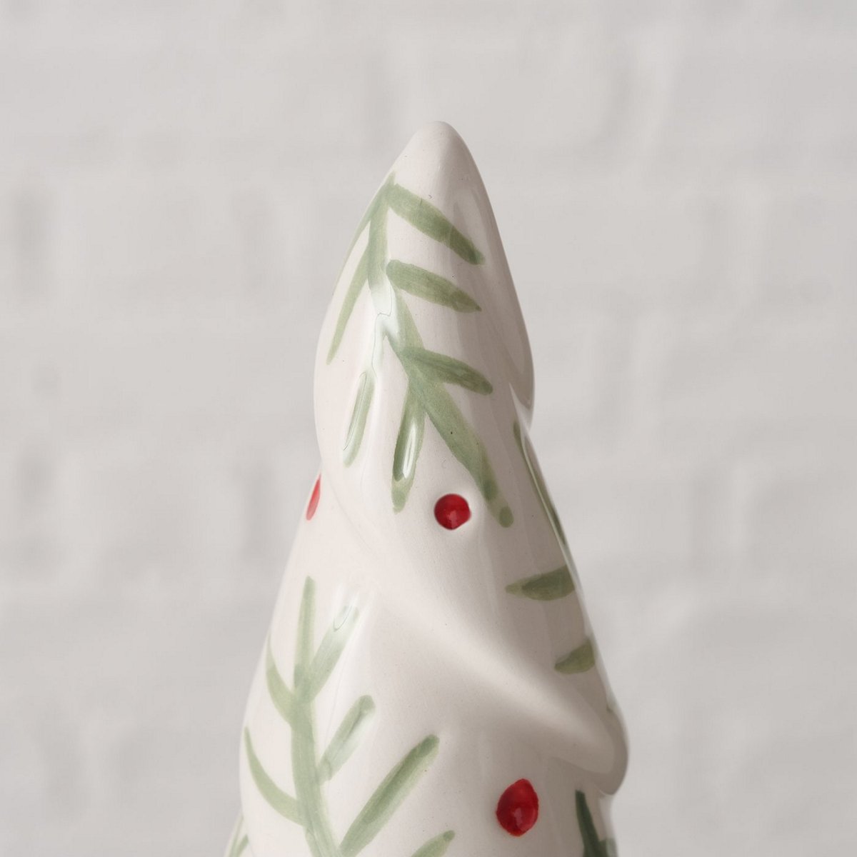 Δέντρο λευκό κεραμικό με γκι και κλαδιά Lorna (13εκ.)