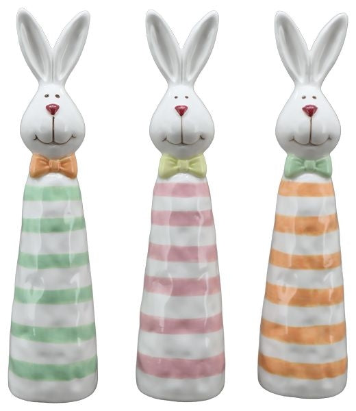 Διακοσμητικά κουνελάκια ριγέ κεραμικά