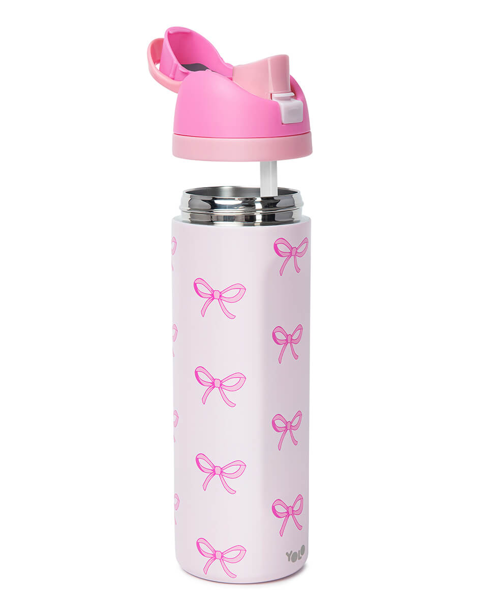 Μεταλλικό θερμός 2 σε 1, 700ml – Pink Bow
