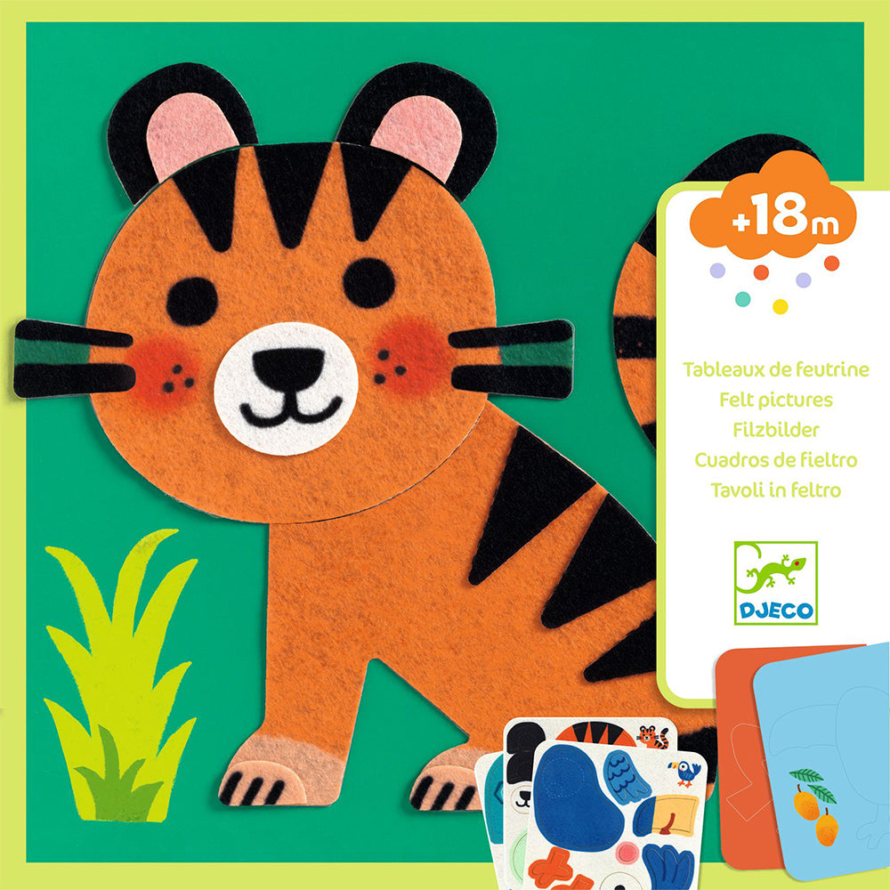 Κολάζ με αυτοκόλλητα τσόχας "Τίγρης"