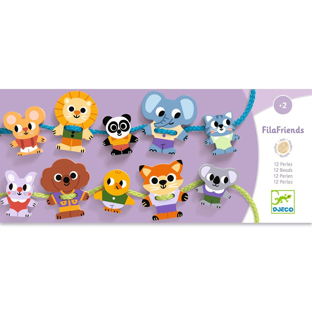 Παιχνίδι λεπτής κινητικότητας με κορδόνι "Παρέα από ζωάκια"