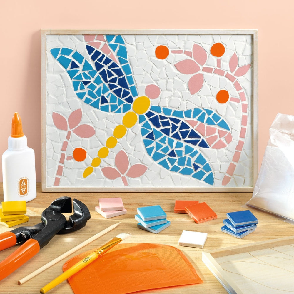 Σετ ψηφιδωτού σε ξύλινη βάση "Πεταλούδα"