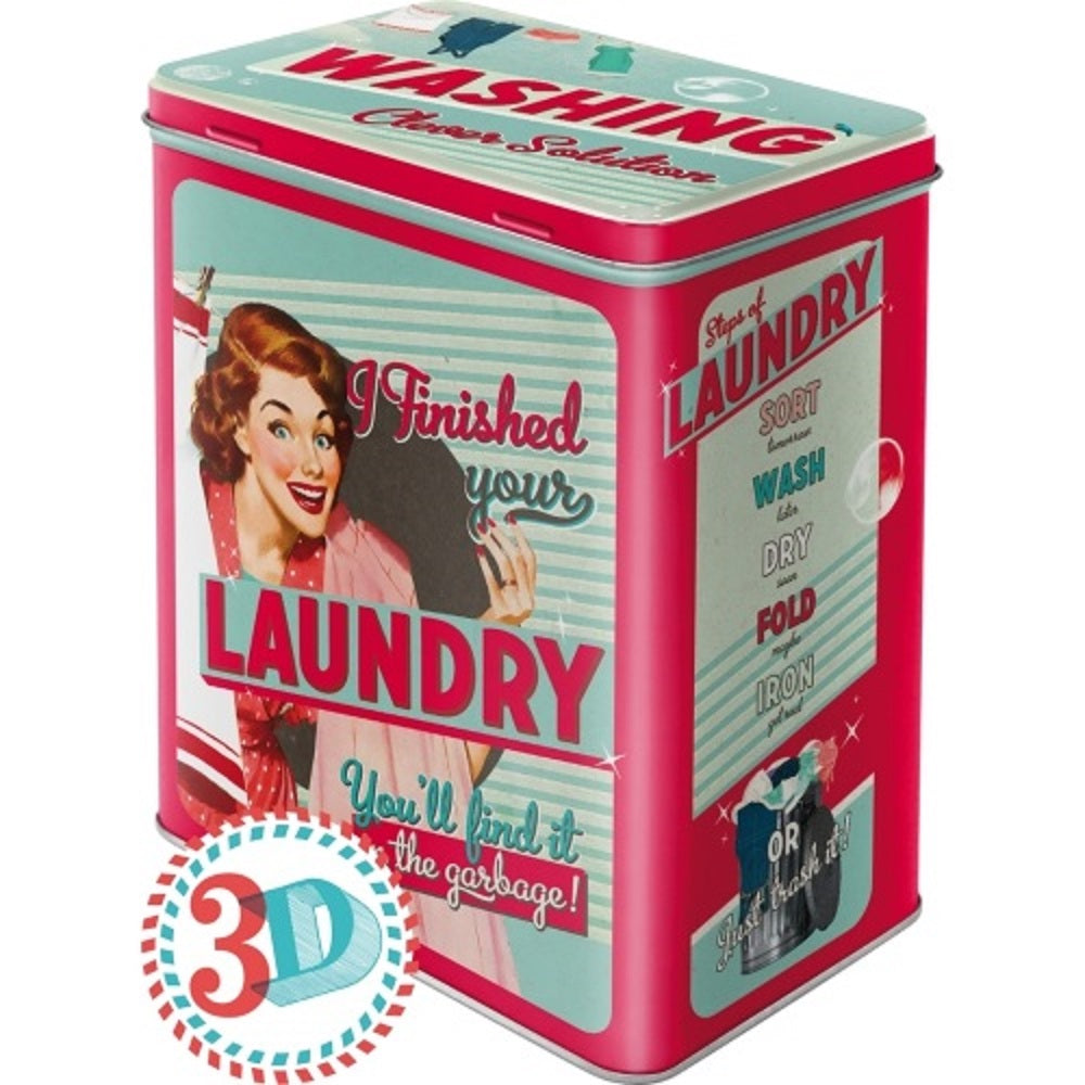 Nostalgic μεταλλικό κουτί μεγάλο "Finished your laundry"