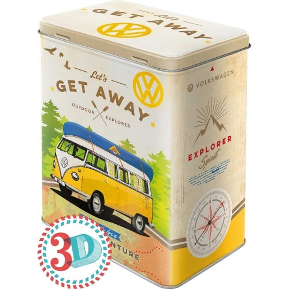 Nostalgic μεταλλικό κουτί μεγάλο "Let's Get Away" Volkswagen