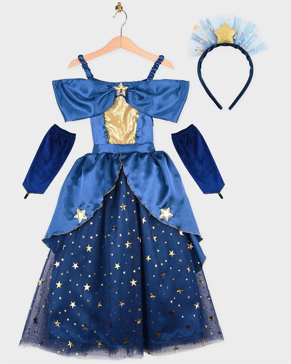 Πριγκίπισσα Starcatcher με χρυσά αστέρια, γάντια και στέκα (2 μεγέθη)