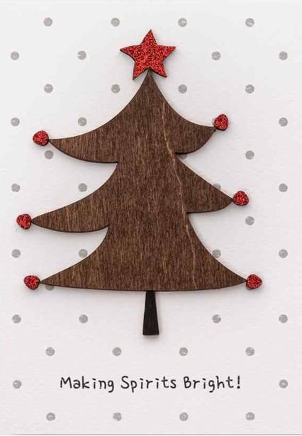 Ευχετήρια κάρτα "Making spirits bright!" - Χριστουγεννιάτικο δέντρο