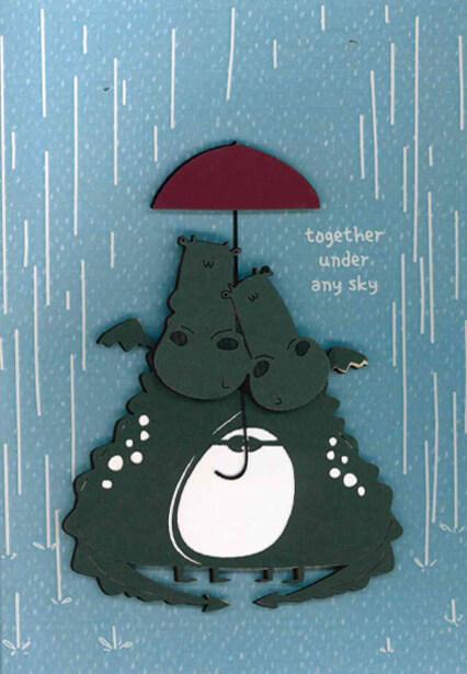 Ευχετήρια κάρτα "Together under any sky" - Ζευγάρι δράκοι