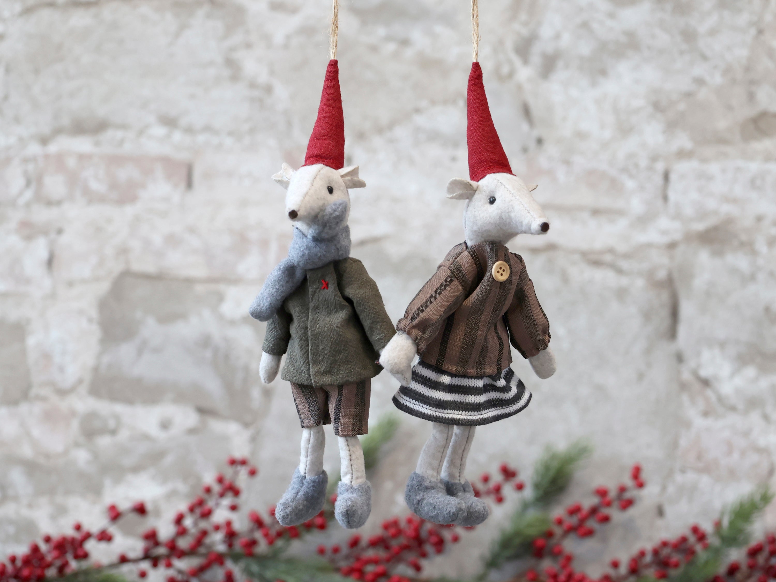 Χριστουγεννιάτικο διακοσμητικό - Ποντικάκια των Χριστουγέννων-Asger & Agnes