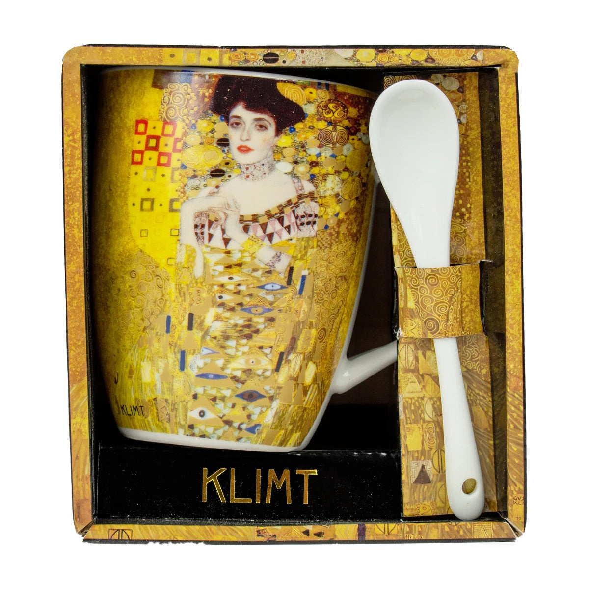 Κούπα κεραμική με κουταλάκι "The Portrait of Adele - Klimt"