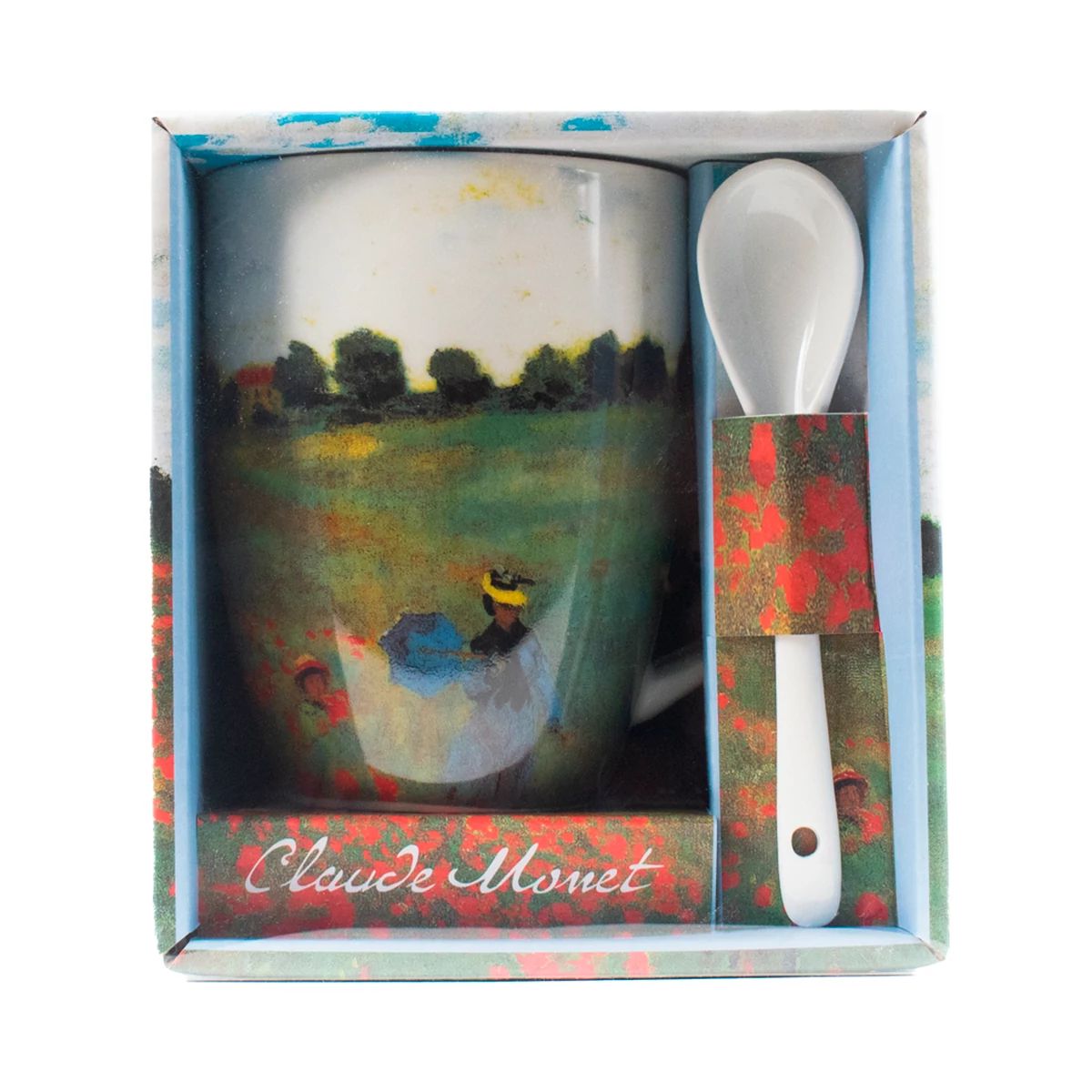 Κούπα κεραμική με κουταλάκι "Les Coquelicots - Monet"