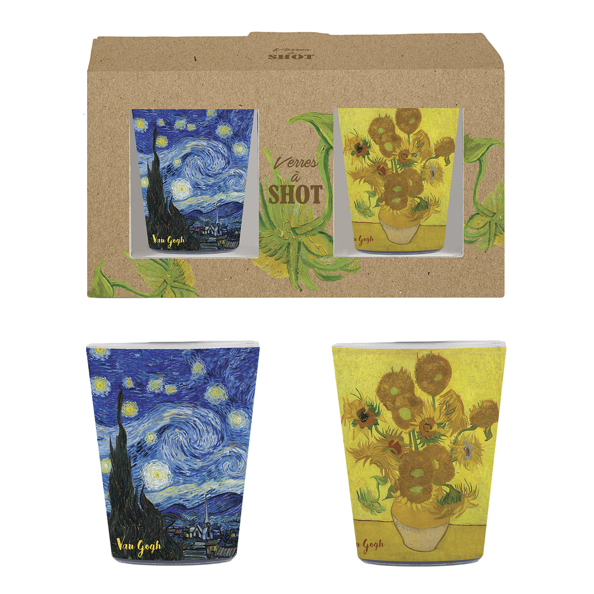 Σετ σφηνάκια καφέ "Nuit Etoilee" και "Tournesols" - Van Gogh