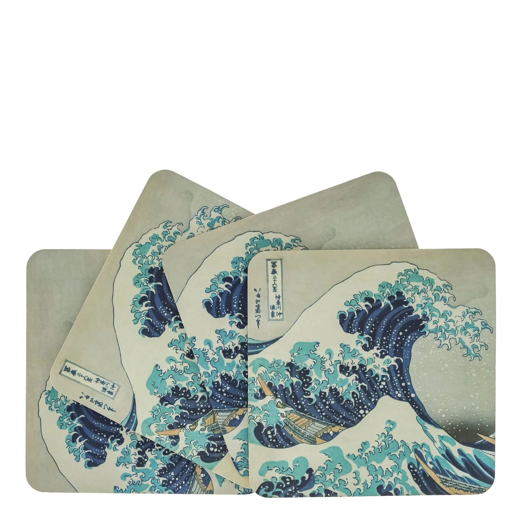 Σετ 4 σουβέρ - Hokusai