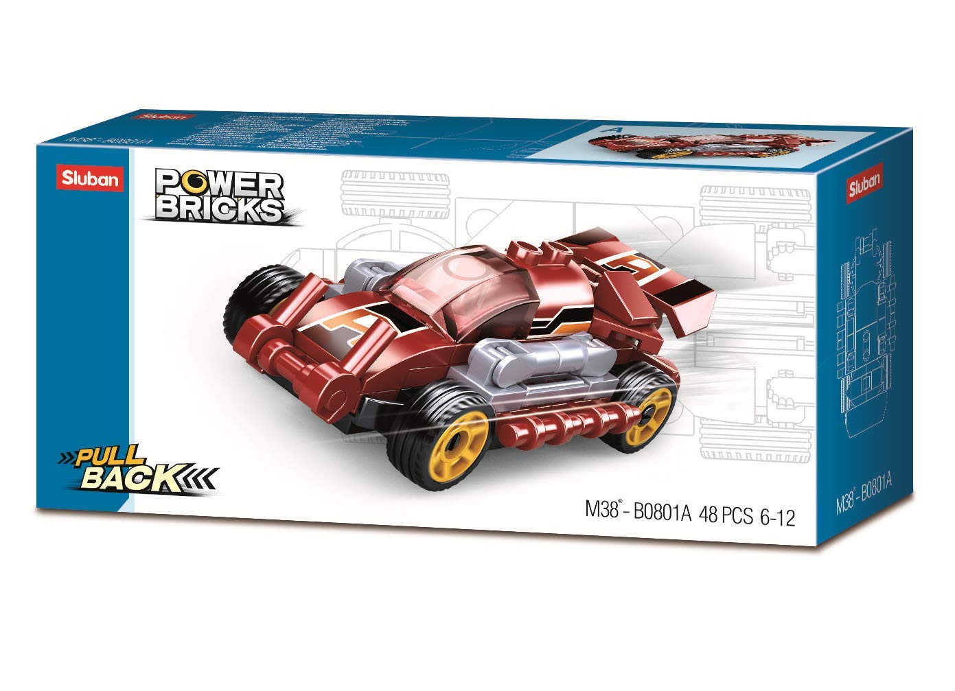 Τουβλάκια -Σετ συναρμολόγησης "Αγωνιστικό αυτοκίνητο κόκκινο"