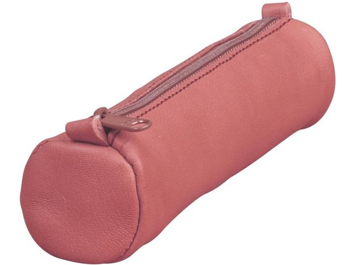 Κασετίνα δερμάτινη στρογγυλή Age Bag - Ροζ