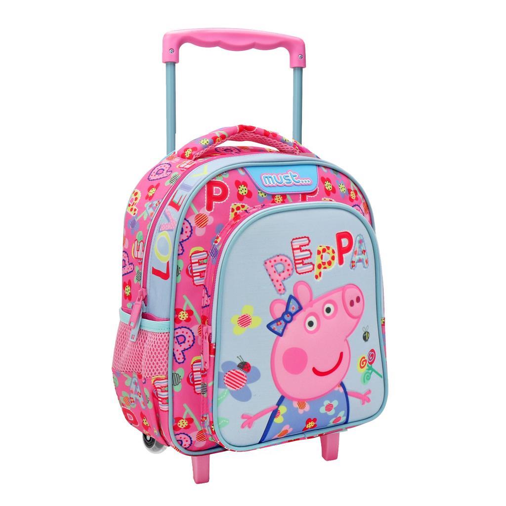 Τσάντα τρόλεϊ νηπιαγωγείου Peppa Pig Lovely με 2 θήκες