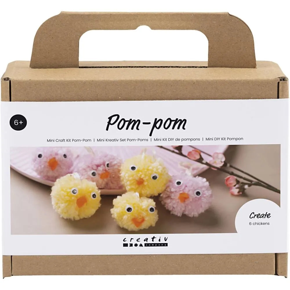Mini kit χειροτεχνίας - Κοτοπουλάκια με pom-pom