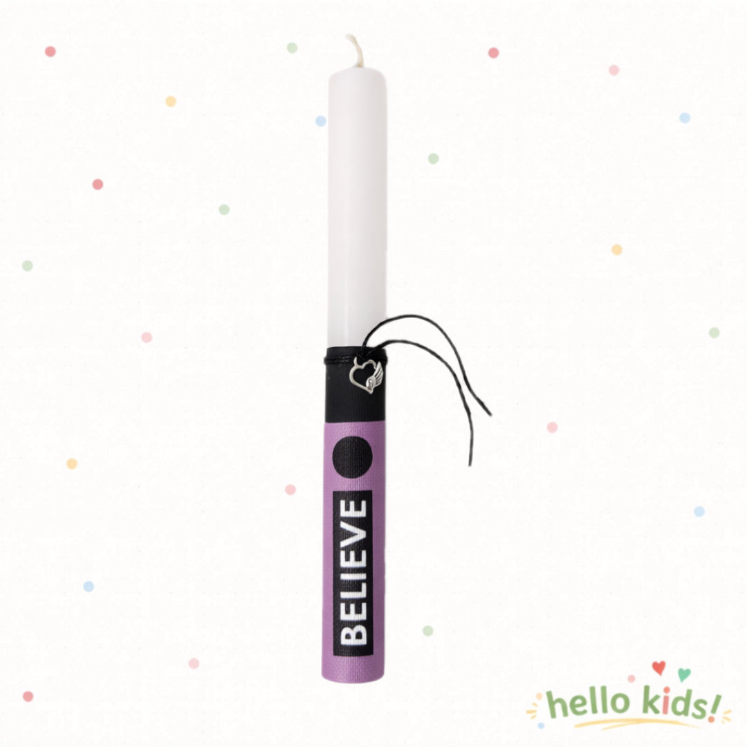 Λαμπαδάκι "Believe" με χειροποίητο κόσμημα