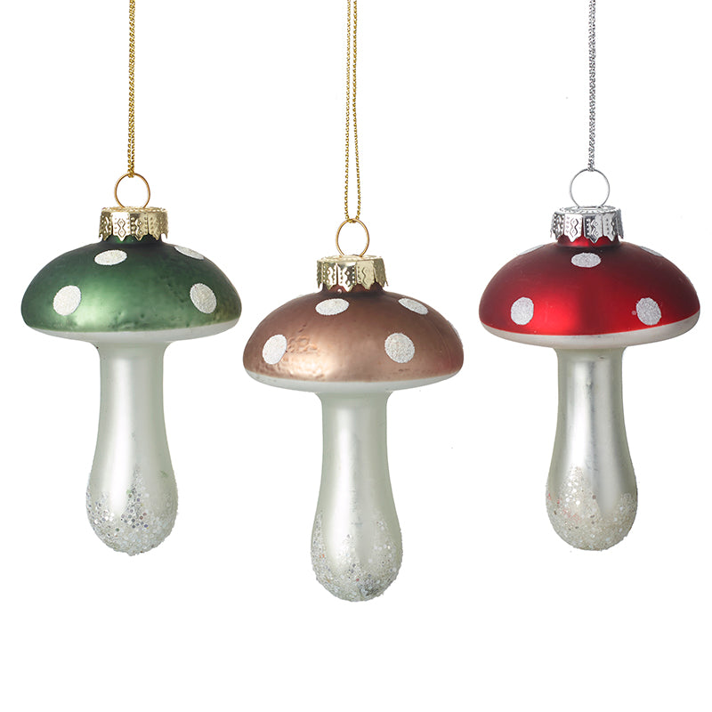 Vintage χριστουγεννιάτικα στολίδια - Μανιτάρια (διατίθενται σε 3 χρώματα)