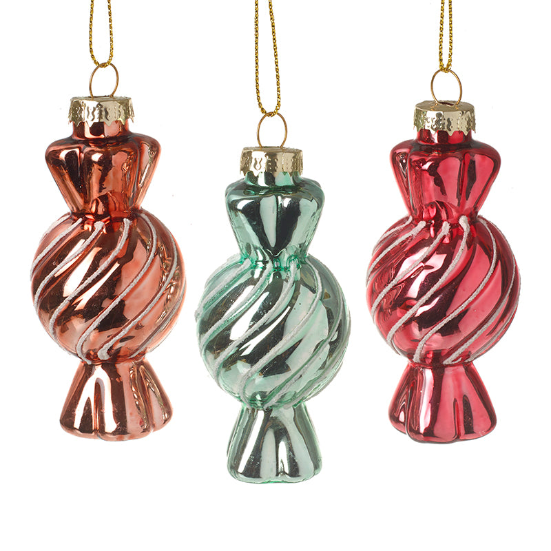 Vintage χριστουγεννιάτικα στολίδια - Καραμέλες (διατίθενται σε 3 χρώματα)