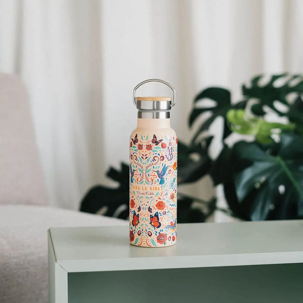 Μεταλλικό μπουκάλι με λαβή 500ml Frida Kahlo, Viva la Vida