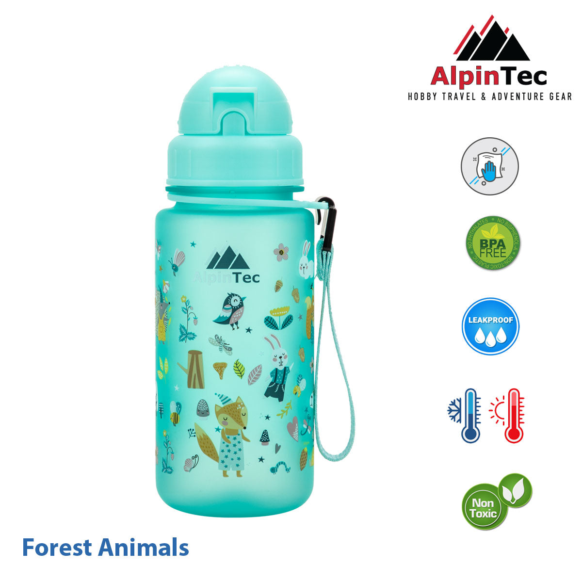 Παγούρι με καλαμάκι 400 ml spindrift blue "forest"