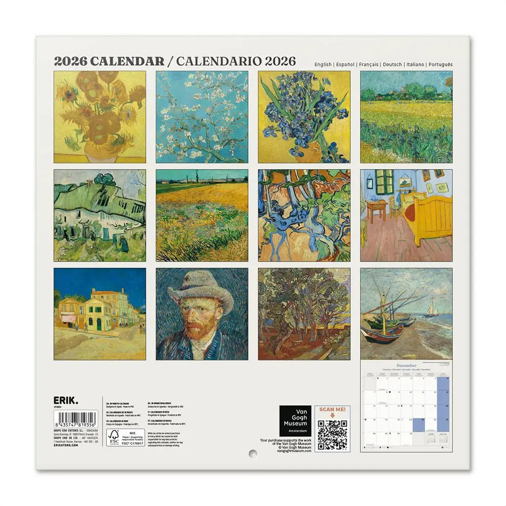 Ημερολόγιο τοίχου 2026, 30x30εκ. - Van Gogh, Museum