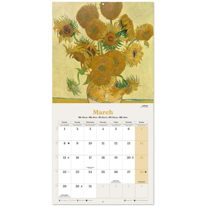 Ημερολόγιο τοίχου 16 μηνών 2027, 30X30εκ - Van Gogh
