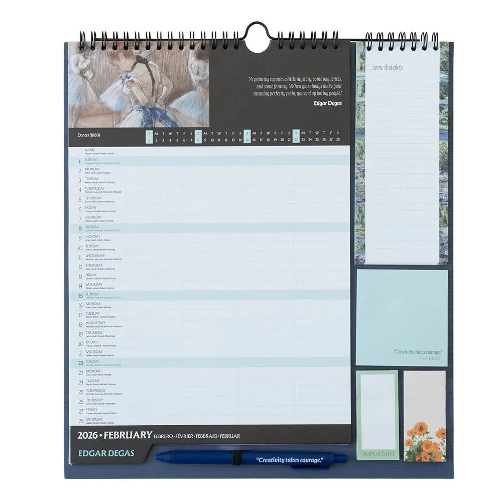 Ημερολόγιο/πλάνο τοίχου 2025-2026, 30x34εκ. - Art