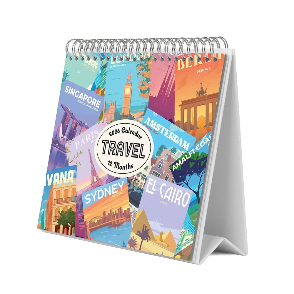 Ημερολόγιο επιτραπέζιο 2026, 20x17εκ. - Travel