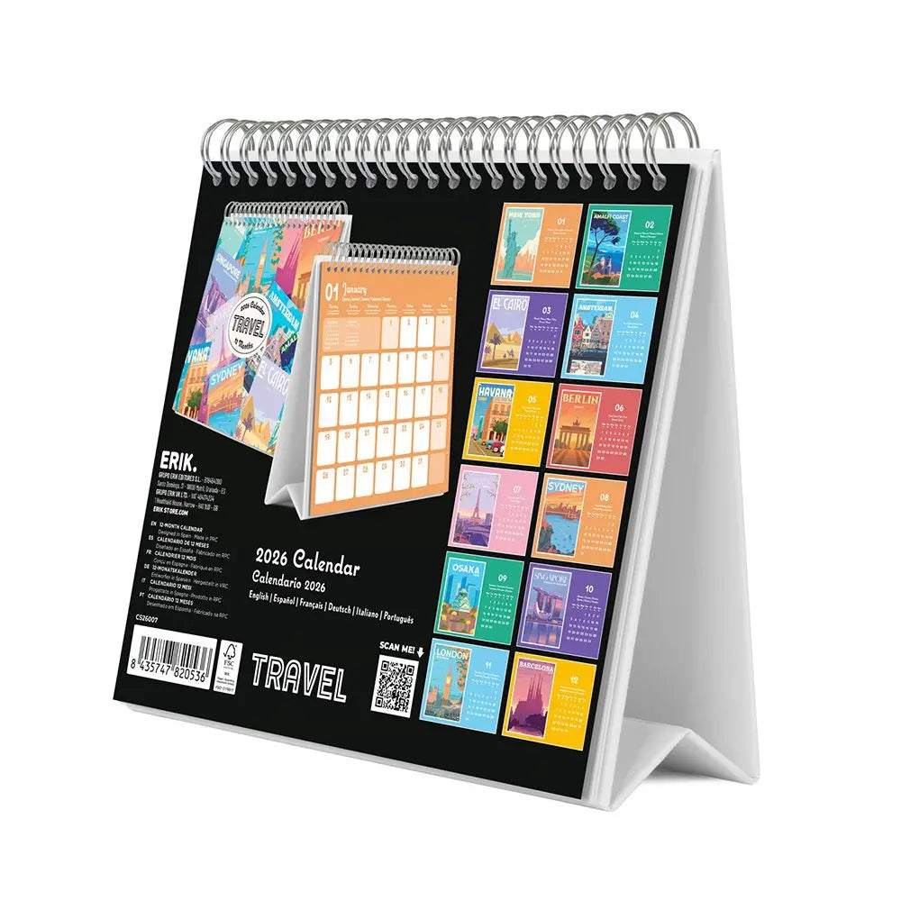Ημερολόγιο επιτραπέζιο 2026, 20x17εκ. - Travel