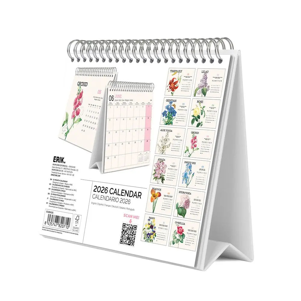 Ημερολόγιο επιτραπέζιο 2026, 20x17εκ. - Vintage Flowers