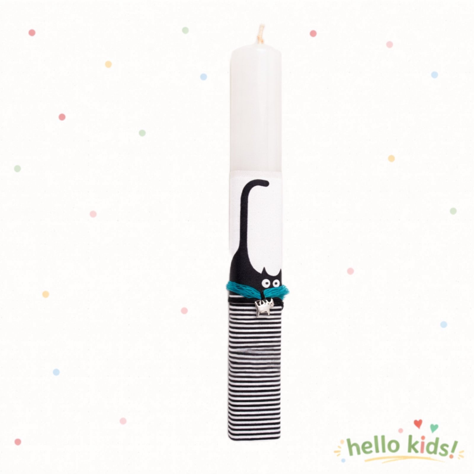 Λαμπάδα αρωματική με χειροποίητο κόσμημα γατούλα