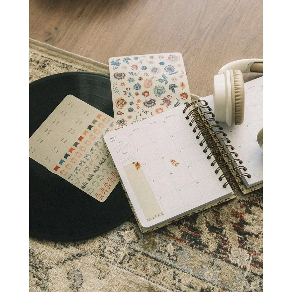 Ημερολόγιο ημερήσιο 2026, σπιράλ 17,5x15εκ. - Venus Henna Garden