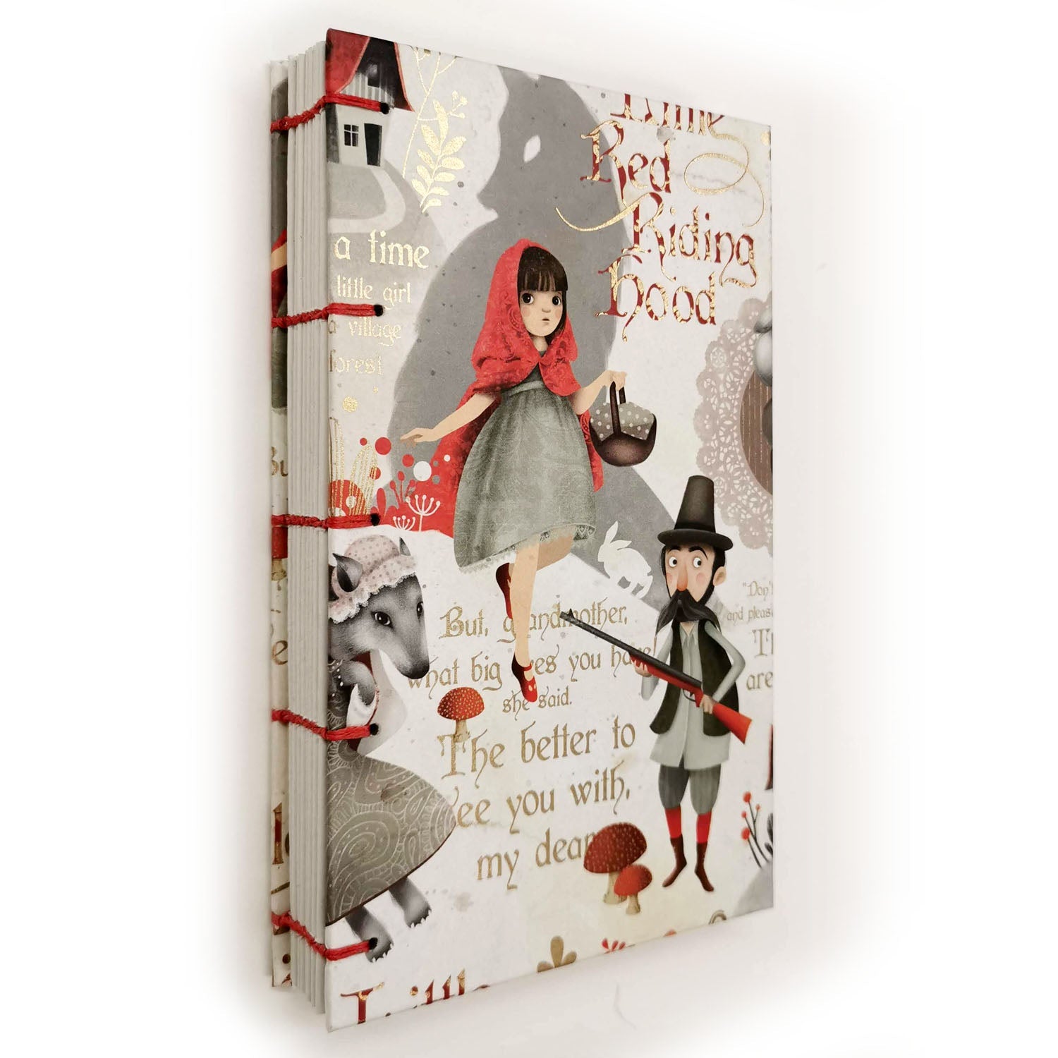 Χειροποίητo Σημειωματάριo με Βυζαντινή Βιβλιοδεσία - Κοκκινοσκουφίτσα