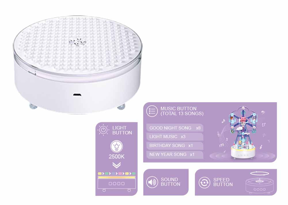 Τουβλάκια -Σετ συναρμολόγησης "Μουσικό Κουτί, Happy Star"