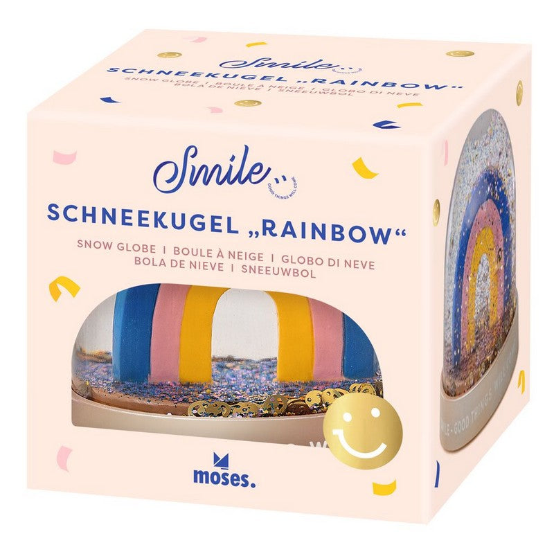 Χιονόμπαλα Smile Rainbow σε σχέδιο ουράνιου τόξου με γκλίτερ
