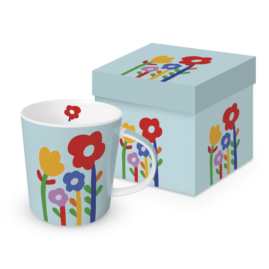 Κούπα με λουλούδια "Super Flowers" γαλάζια