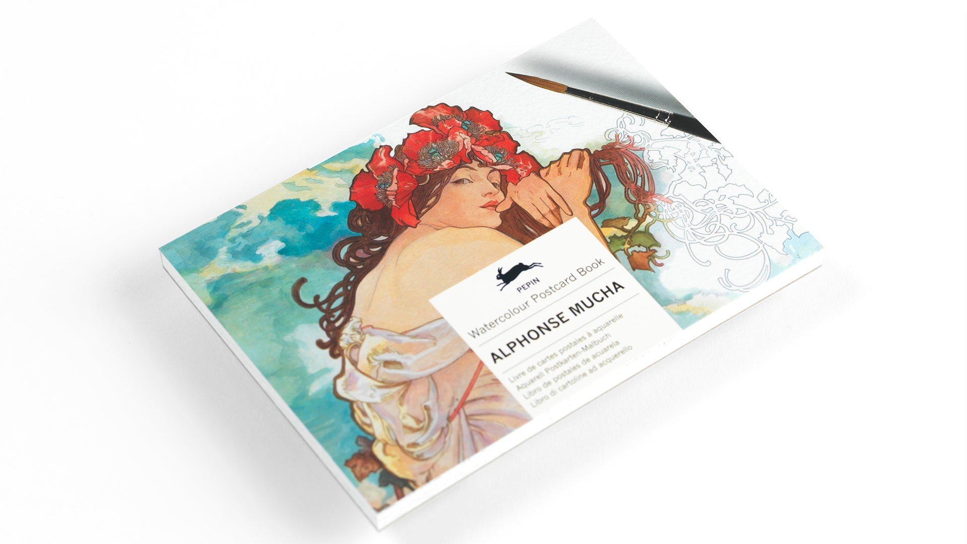 Watercolour Postcard Book - Alphonse Mucha